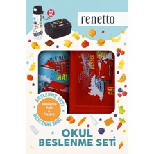 Renetto T-850 Okul Beslenme Seti Kırmızı Araba Desenli