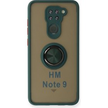 İrgit Store Xiaomi Redmi Note 9 Kılıf Montreal Yüzüklü Silikon Kapak - Yeşil