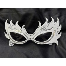 İrgit Store Taşlı Göz Kamaştıran Gecenin Yıldızı Beyaz Parti Alev Gözlük