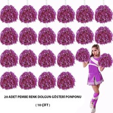 İrgit Store 10 Çift ( 20 Adet ) Pembe Renk 23 Nisan 19 Mayıs 29 Ekim Okul Gösteri Ponponları