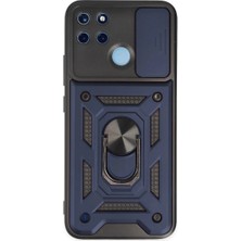 İrgit Store Realme C25Y Kılıf Pars Lens Yüzüklü Silikon - Lacivert