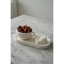 Safir Design Minimalist El Yapımı Masa Üstü Obje Seti - Kalp Temalı Dekoratif Sunum Tepsisi