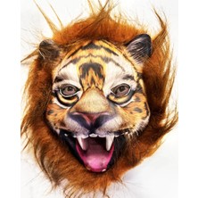 İrgit Store Kahverengi Saçlı Yeleli Aslan Kaplan Kurt Maskesi Mega Peluş 28 No