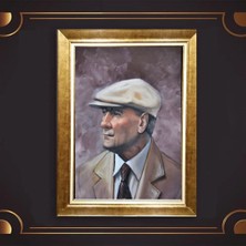 Giyense Özel Seri Altın Paspartulu Çerçeveli Atatürk Tablo TR294