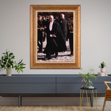 Giyense Özel Seri Altın Paspartulu Çerçeveli Atatürk Tablo TR538