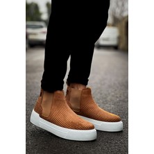 Zapatos CH069 Harmany Erkek Spor Günlük Chelsea Tipi Bağcıksız Kadife Kumaş Bot Kbt - Taba