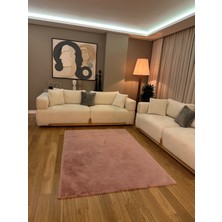 Doğuş Peluş Halı Ultra Soft Pembe Yumuşak Dokulu Peluş Halı Dikdörtgen