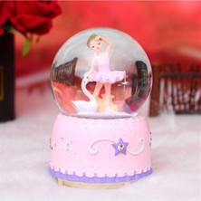 PremiumPort Balerin Kız Püskürtmeli Işıklı Müzikli Kar Küresi, Sevgiliye Hediye