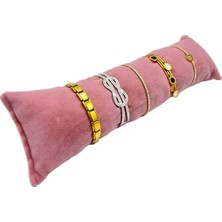 Sezgin Kutu ve Aksesuar Saat Bileklik ve Takı Yastığı 27 cm Pembe Süet