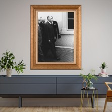 Giyense Özel Seri Altın Paspartulu Çerçeveli Atatürk Tablo TR439