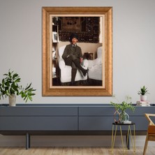 Giyense Özel Seri Altın Paspartulu Çerçeveli Atatürk Tablo TR622