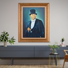 Giyense Özel Seri Altın Paspartulu Çerçeveli Atatürk Tablo TR666