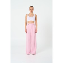 Thalure Kadın Pembe Pileli Pantolon