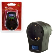 Akkor Tekli Akım Korumalı Priz Anahtarlı 3500W Siyah