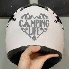 Sticker Dizayn Kamp Sticker - Camping Life Camp Sticker - Araba Oto Motosiklet Karavan Cam Sticker - 00129