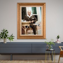 Giyense Özel Seri Altın Paspartulu Çerçeveli Atatürk Tablo TR421