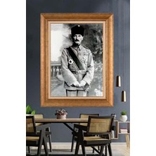 Giyense Özel Seri Altın Paspartulu Çerçeveli Atatürk Tablo TR1155