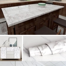 DS LLC Beyaz Mermer Desenli Yapışkanlı Tezgah Folyosu 3 mt x 60 cm Iegtgrs-34