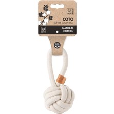 M-Pets Coto Çekmeli Örgü Top Köpek Oyuncağı 8 cm Beyaz