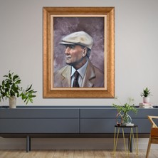 Giyense Özel Seri Altın Paspartulu Çerçeveli Atatürk Tablo TR445