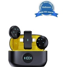 İrgit Store Kablosuz Profesyonel Ikili Yayın Yaka Mikrofonu Şarj Kutu Mıknatıslı Typce Lightning Çıkış Mikrofon