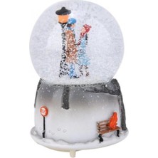 PremiumPort Büyük Boy Kar Küresi 16CM Otomatik Kar Yağışı, Müzikli ve Işıklı, Pil Hediyeli