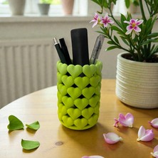 Kalpli Kalemlik – Sevimli ve Dekoratif Masa Düzenleyici (10,5×7 Cm)