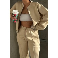 Neşeli Butik Kadın 3 Iplik Şardonlu Cepli Premium Eşofman Takımı NBHS001