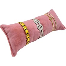Sezgin Kutu ve Aksesuar Saat Bileklik ve Takı Yastığı 20 cm Pembe Süet