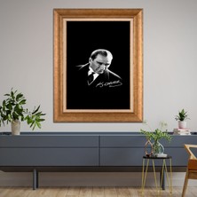 Giyense Özel Seri Altın Paspartulu Çerçeveli Atatürk Tablo TR336