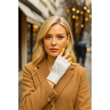 Neşeli Butik Taş Detaylı Kesik Parmak Kışlık Eldiven NBAKS046