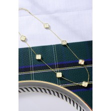 Innuendo Jewelry 925 Ayar Gümüş Altın Kaplama Yedi Yoncalı Kolye