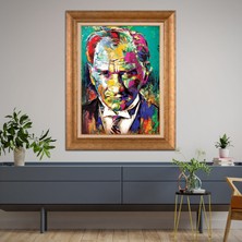Giyense Özel Seri Altın Paspartulu Çerçeveli Atatürk Tablo TR596