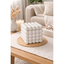 Akanart Bubble Tasarımlı Dekoratif Takı Kutusu – Kapaklı, Modern Beyaz Saklama Kutusu