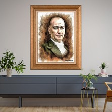 Giyense Özel Seri Altın Paspartulu Çerçeveli Atatürk Tablo TR816