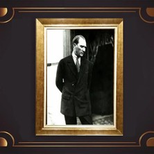 Giyense Özel Seri Altın Paspartulu Çerçeveli Atatürk Tablo TR314
