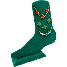 Sezgin Kutu ve Aksesuar Ayak Mankeni Hal Hal Standı Süet Yeşil