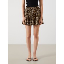 Lc Waikiki Yeni Sezon Beli Lastikli Leopar Desenli Mini Etek