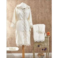 Huzur Çeyiz Fransız Dantelli Çeyizlik Gelin Hamamı Balayı Kadın Bornozu Seti