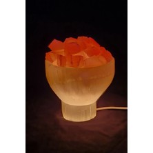 Pozitif Doğal Taş Doğal Selenit Taşı Gece Lambası