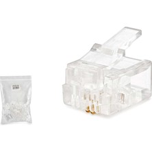 DS LLC RJ11 Konnektör 2 Pın Telefon 100 Lü Paket Şeffaf HDX5018 Iegtgrs-34