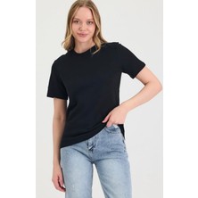 Les Séduisantes C.A. Bisiklet Yaka Baskısız Pamuklu T-Shirt