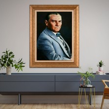 Giyense Özel Seri Altın Paspartulu Çerçeveli Atatürk Tablo TR1053