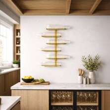 Rack And Cork Metal Köşe Şaraplığı | 6 Şişe Kapasiteli | Metal Gold Şarap Rafı