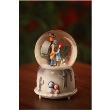 PremiumPort Kış Masalı Kar Küresi ve Müzik Kutusu, Işıklı, 11 Cm, Sıcacık Hediye