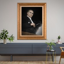 Giyense Özel Seri Altın Paspartulu Çerçeveli Atatürk Tablo TR1072