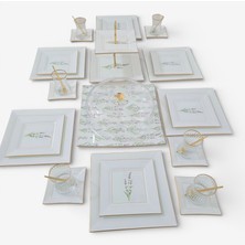 Sudedi Home Gerçek Altın Yaldızlı 34 Parça Cam Çay Pasta Ikram Takımı 6 Kişilik