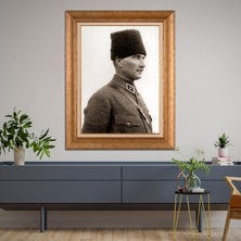 Giyense Özel Seri Altın Paspartulu Çerçeveli Atatürk Tablo TR642