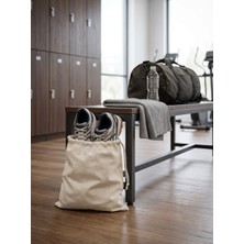 YUNUSOĞLU HOME Ham Bez Büzgülü Ayakkabı Taşıma Torbası 35X40 cm Doğal Renk Çok Amaçlı Saklama Çantası