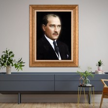 Giyense Özel Seri Altın Paspartulu Çerçeveli Atatürk Tablo TR449